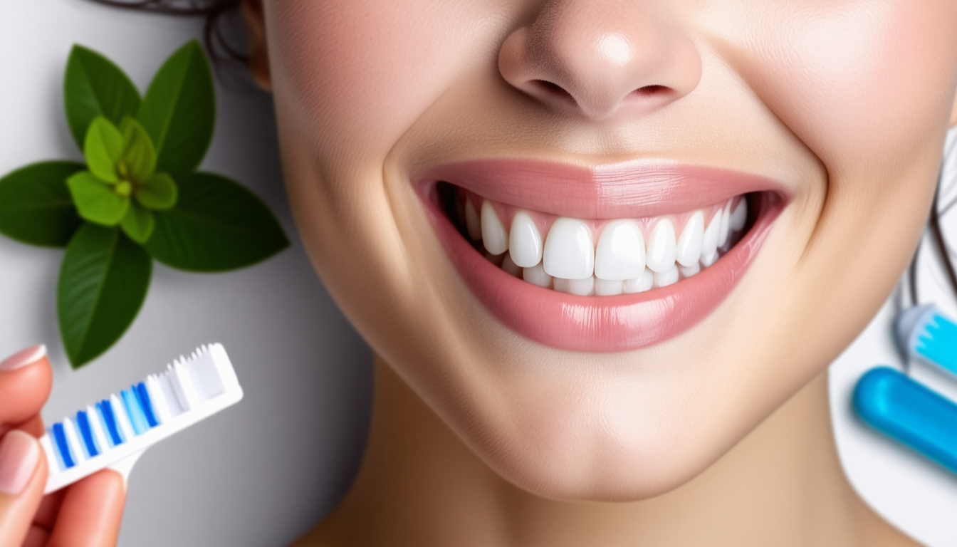 A clean dental-wellness scene with a healthy smile and natural oral-c… for inulin powder benefits for oral health