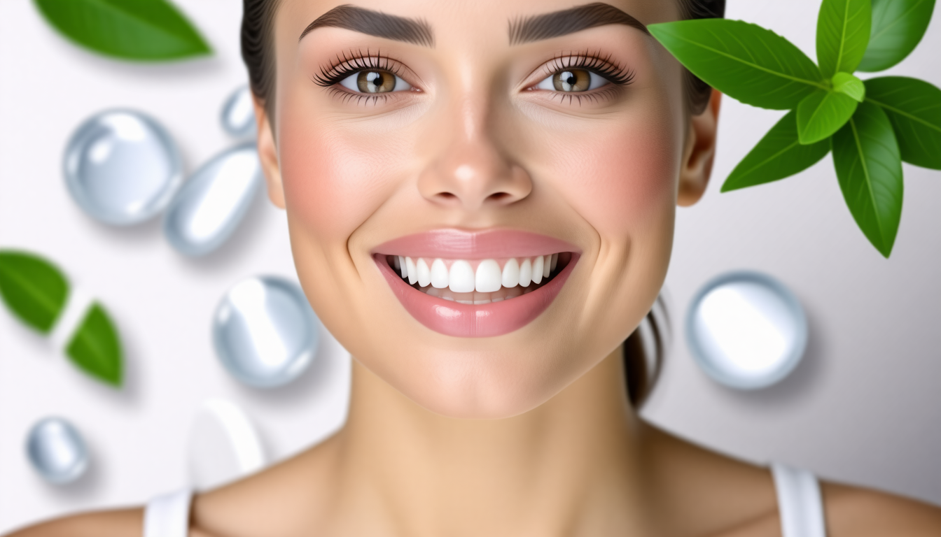A clean dental-wellness scene with a healthy smile and natural oral-c… for malic acid benefits for teeth whitening