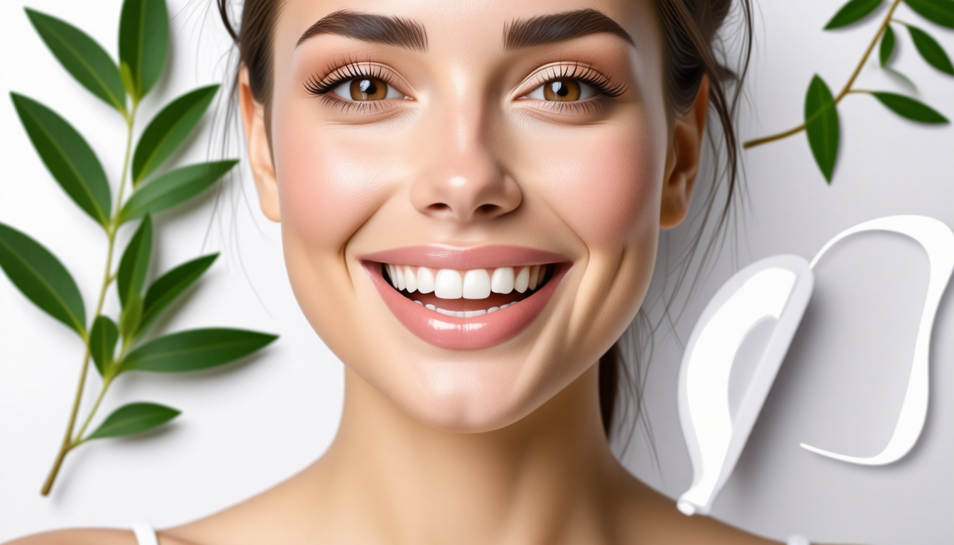 A clean dental-wellness scene with a healthy smile and natural oral-c… for natural alternatives to traditional too…