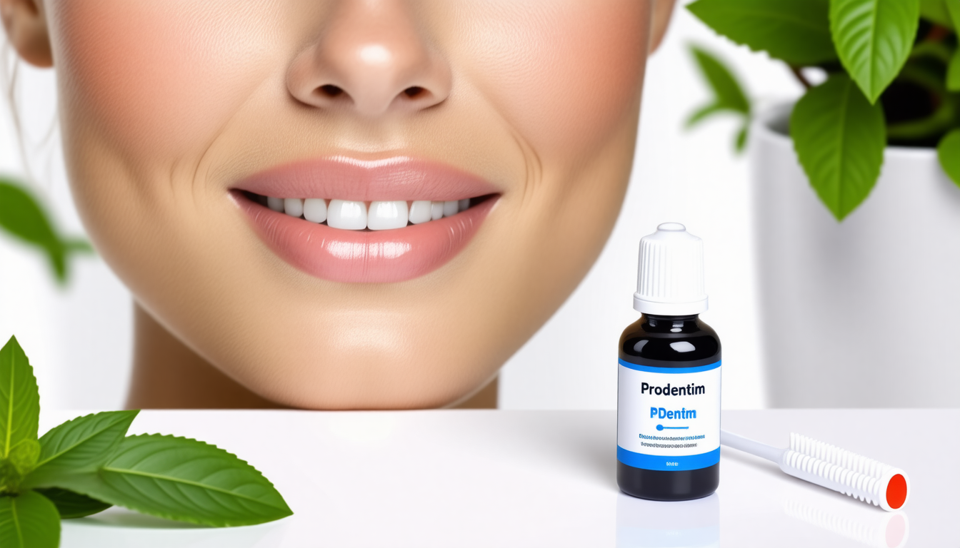 A clean dental-wellness scene with a healthy smile and natural oral-c… for prodentim complaints