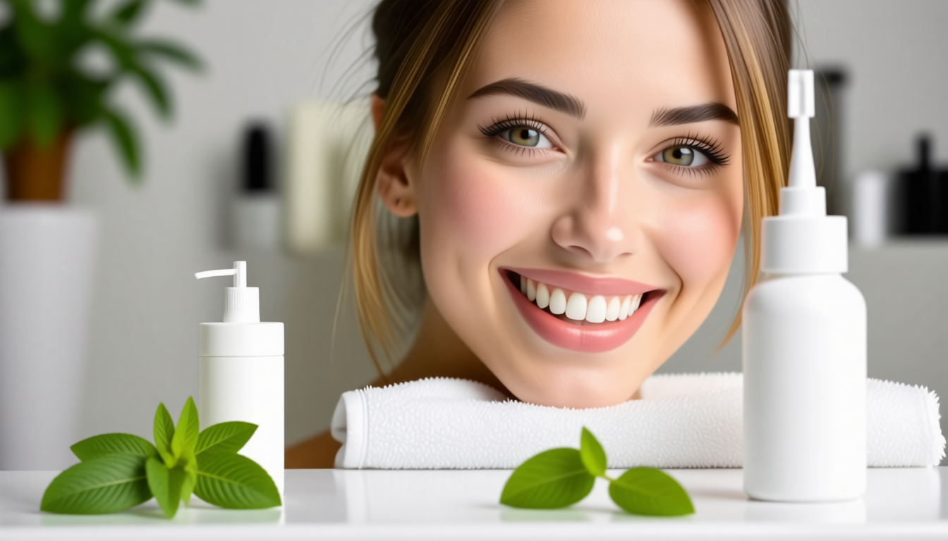 A clean dental-wellness scene with a healthy smile and natural oral-c… for where to buy prodentim